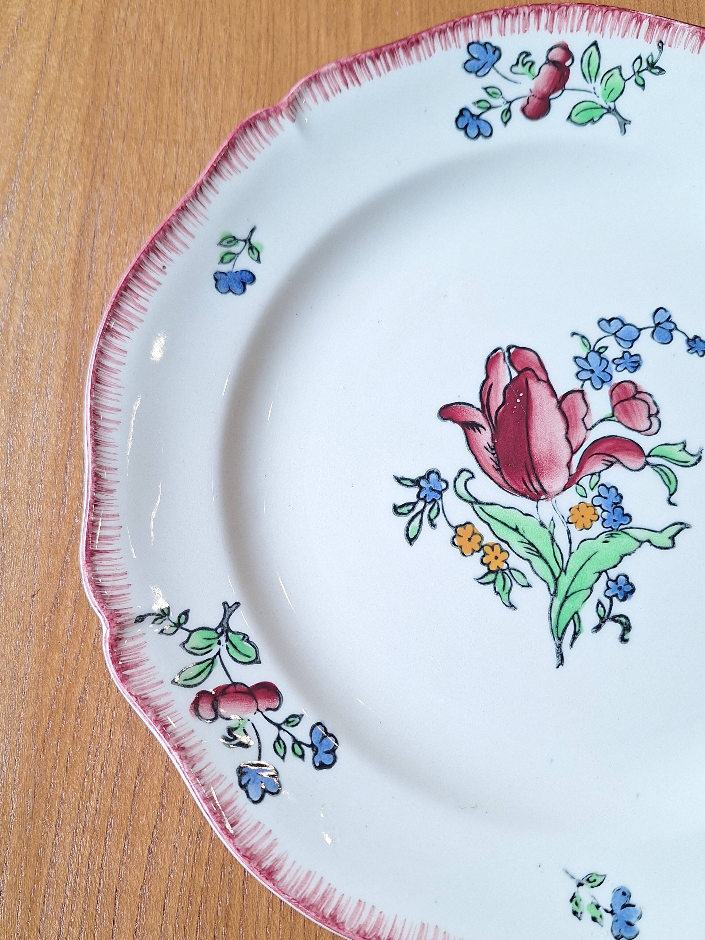 Gien pottery plate model Lorraine handmade