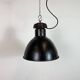 Industrial Bauhaus Black Enamel Pendant Light, 1930s