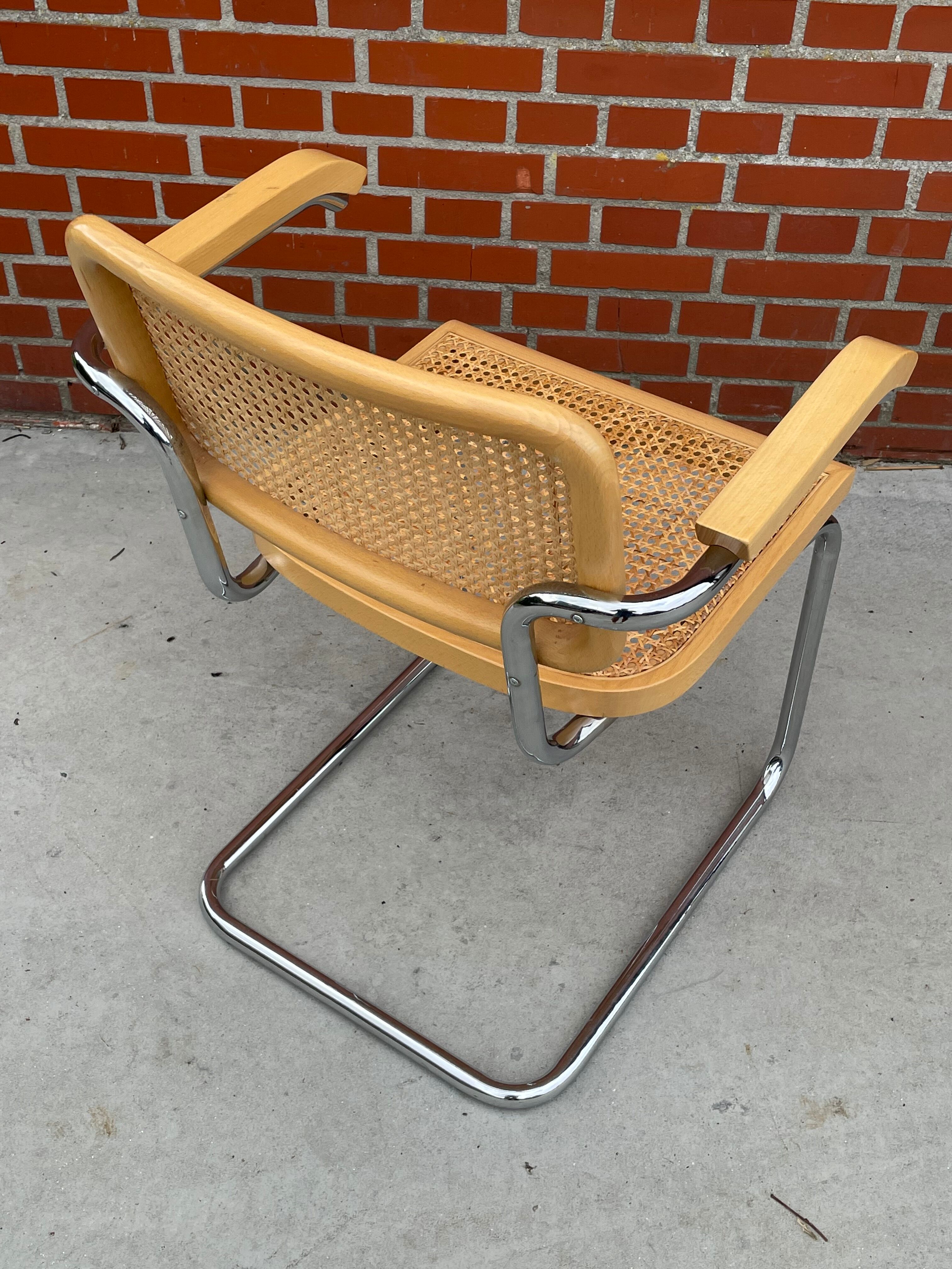 Chair Cesca model by Marcel Breuer with armrests B64