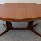 Baumann extendable oval table, 70s-80s