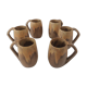 Lot 6 sandstone mugs varnished vintage 50s