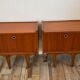 Pair of Scandinavian teak bedside tables in 60s