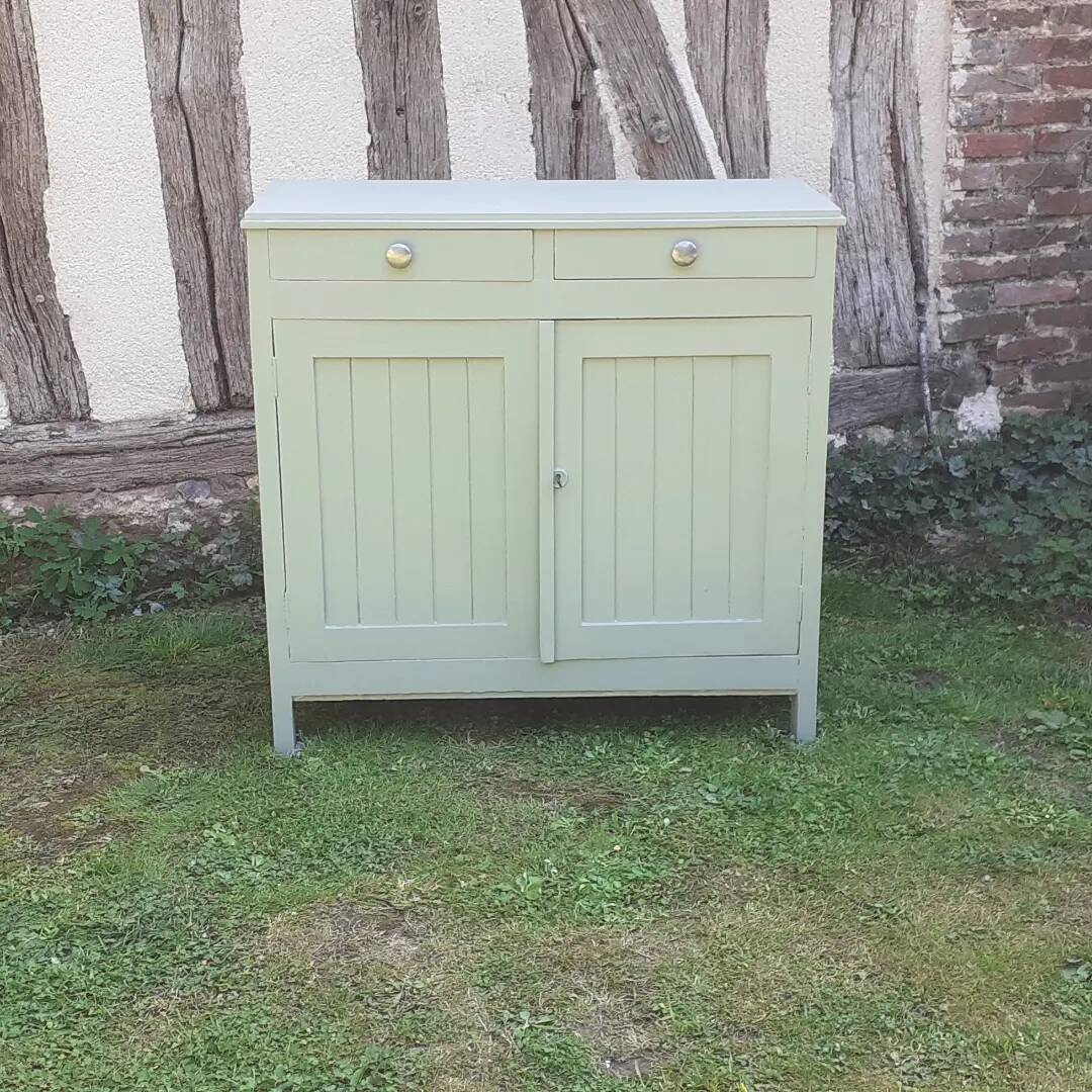 Parisian sideboard 2 doors 2 drawers Luxembourg green