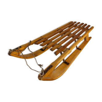 Luge en bois vintage l'Alpine-Sport, années 70, France