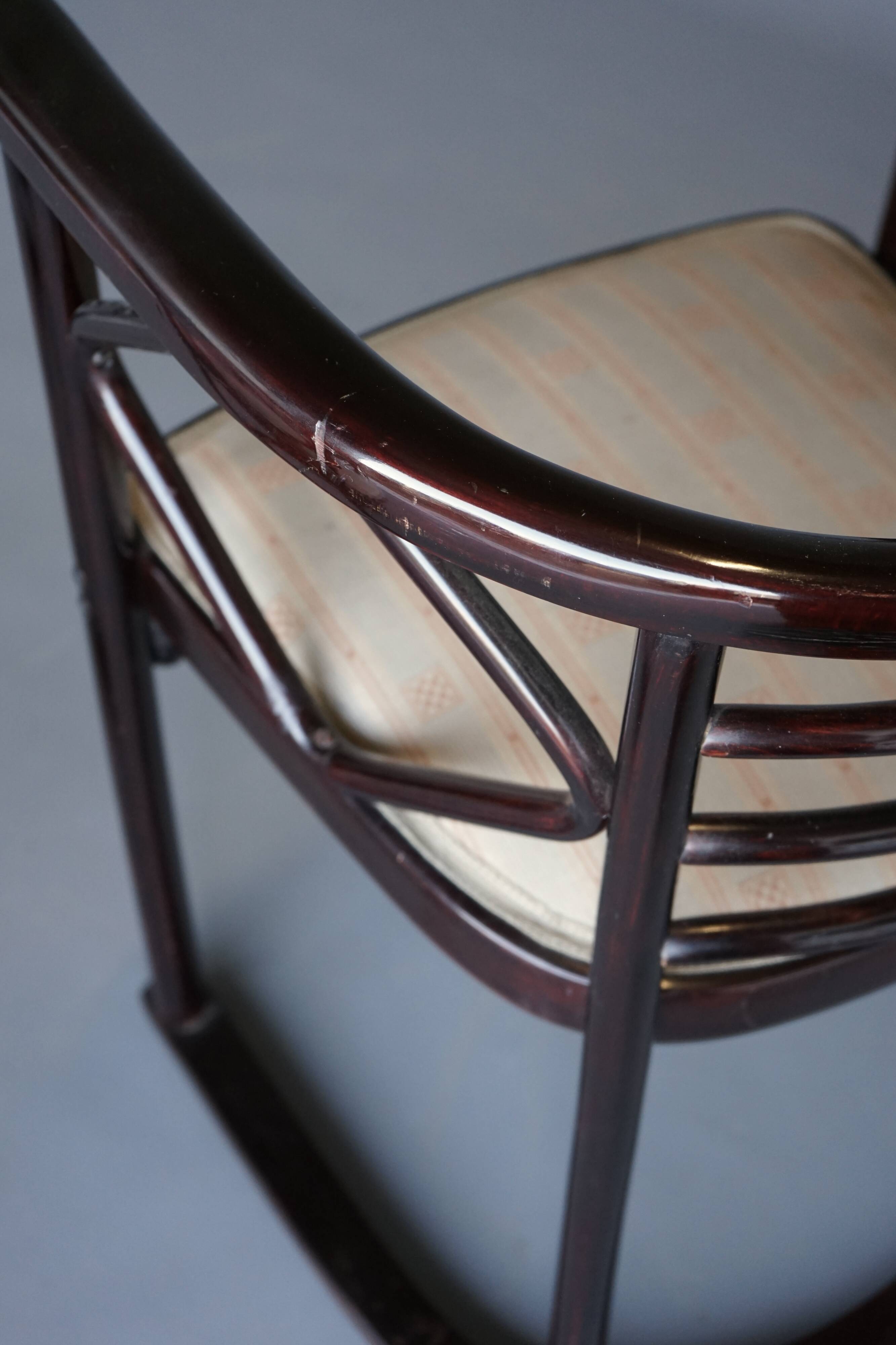 Model 728 'Fledermaus' chairs attributed to Josef Hoffmann for J & J Kohn,