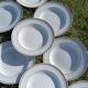 Twelve white porcelain plates