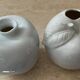 Duo of porcelain apple soliflores