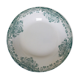 Round and hollow vintage dish A Lebacqz and M Bouchart porcelain floral pattern