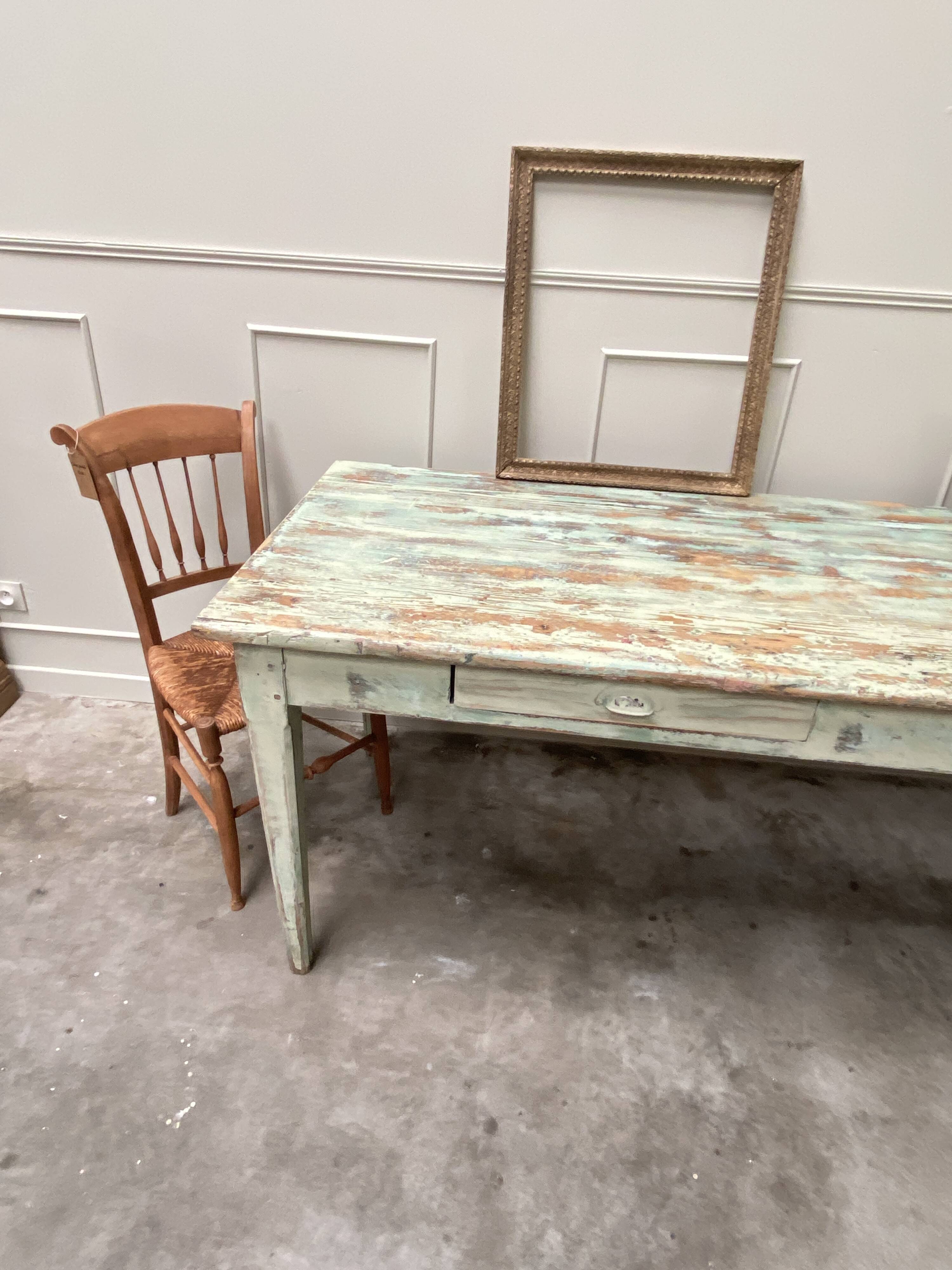 Solid wood farmhouse table