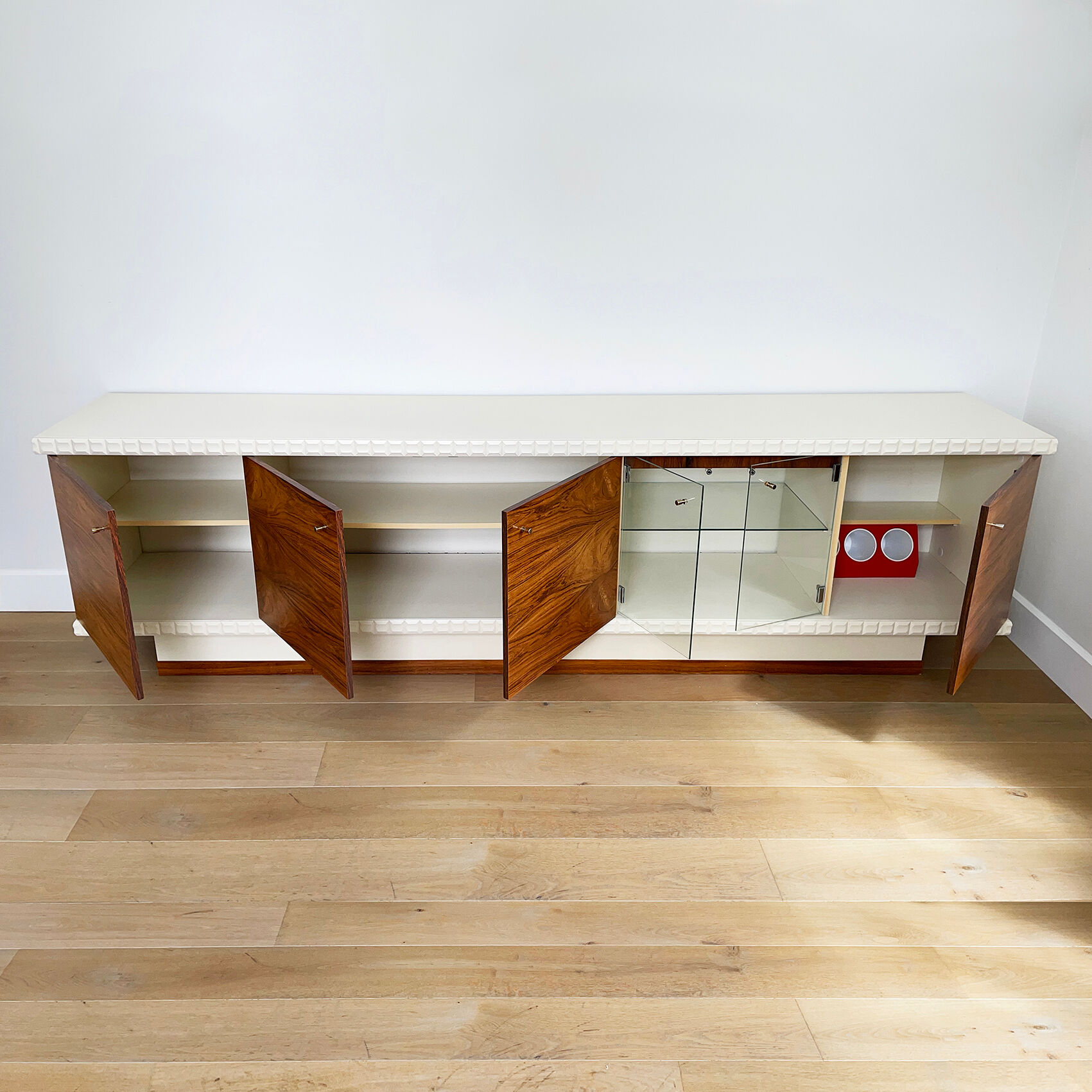 1970s rosewood and white east german sideboard midcentury drinks cabinet vintage