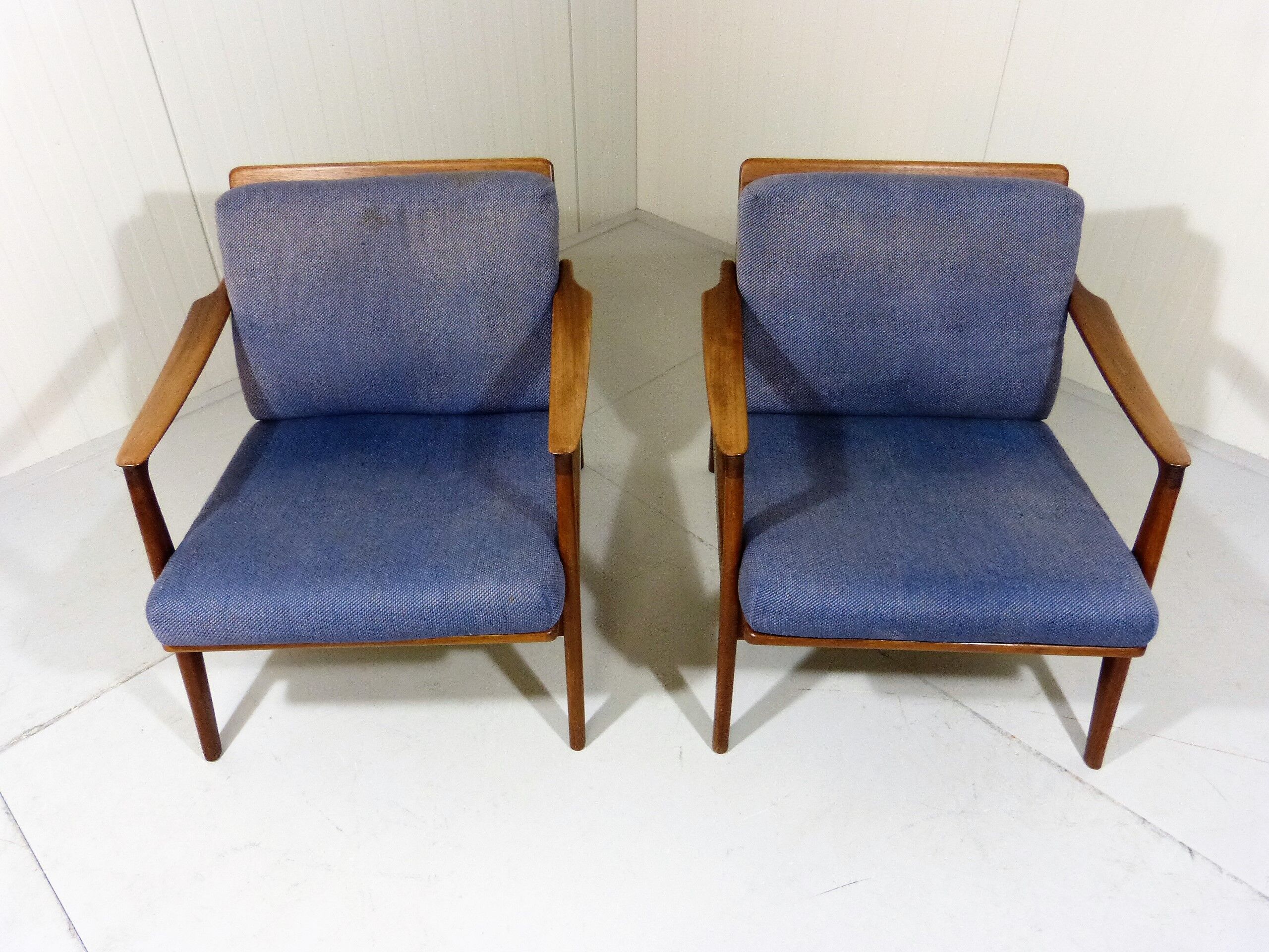 Set of 2 Teak Easy Chairs, Denmark 1960's