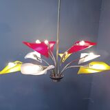 Vintage multi colour italian chandelier, 1960s