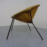 Danish Suede Folding Balloon Chair by Hans Olsen for Lea, 1960s