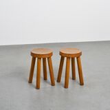 Pair of stools by Charlotte Perriand, Les Arcs, circa 1965