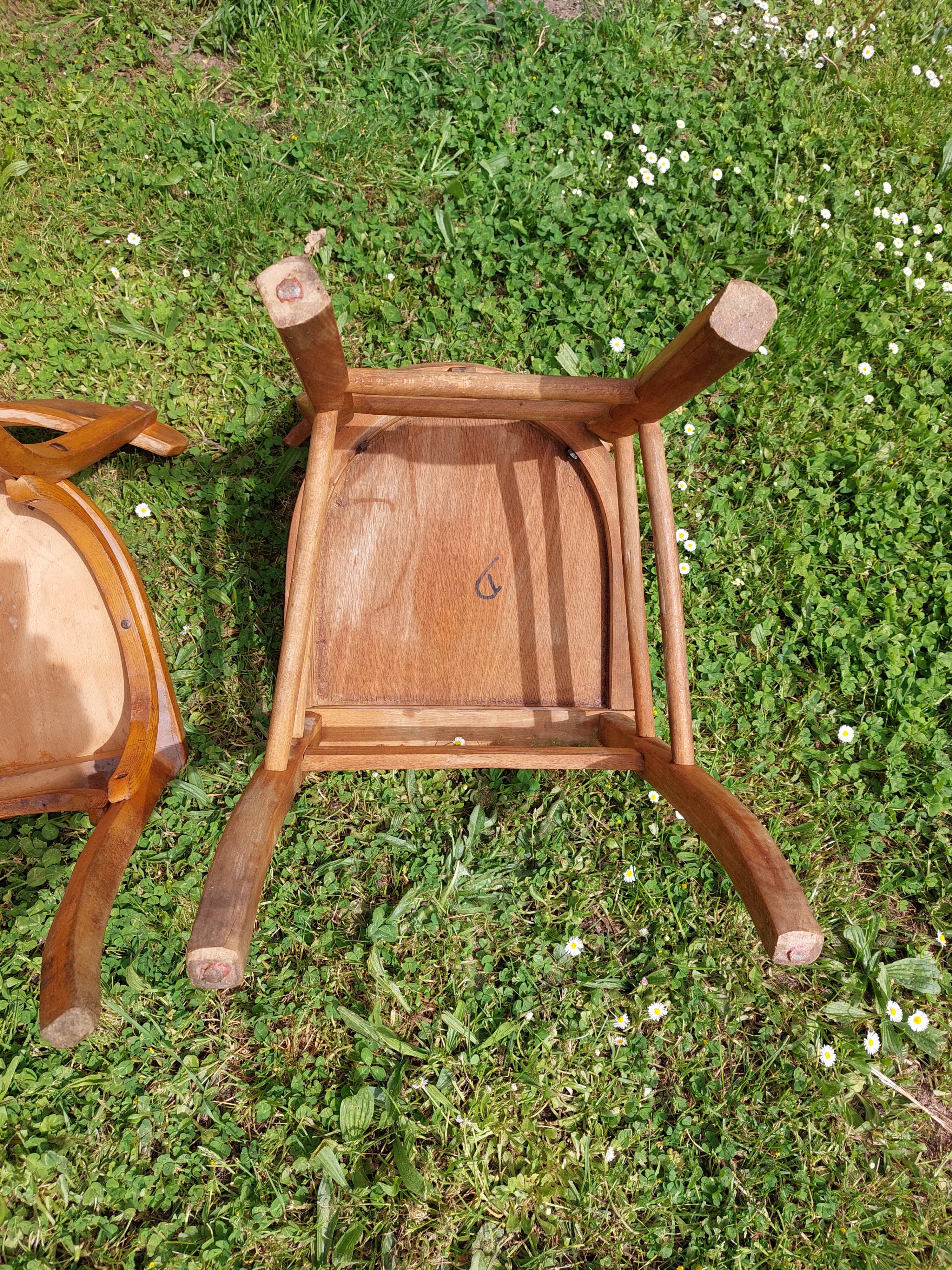 6 sanded bistro chairs