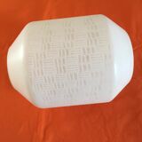 Transparent opaque glass globe with grid patterns