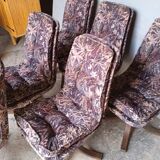 Series of 6 Scandinavian ergonomic and rotating chairs circa 1975