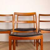 Set of 4 Danish teak and leather chairs, model 430, by Arne Vodder, 1960
