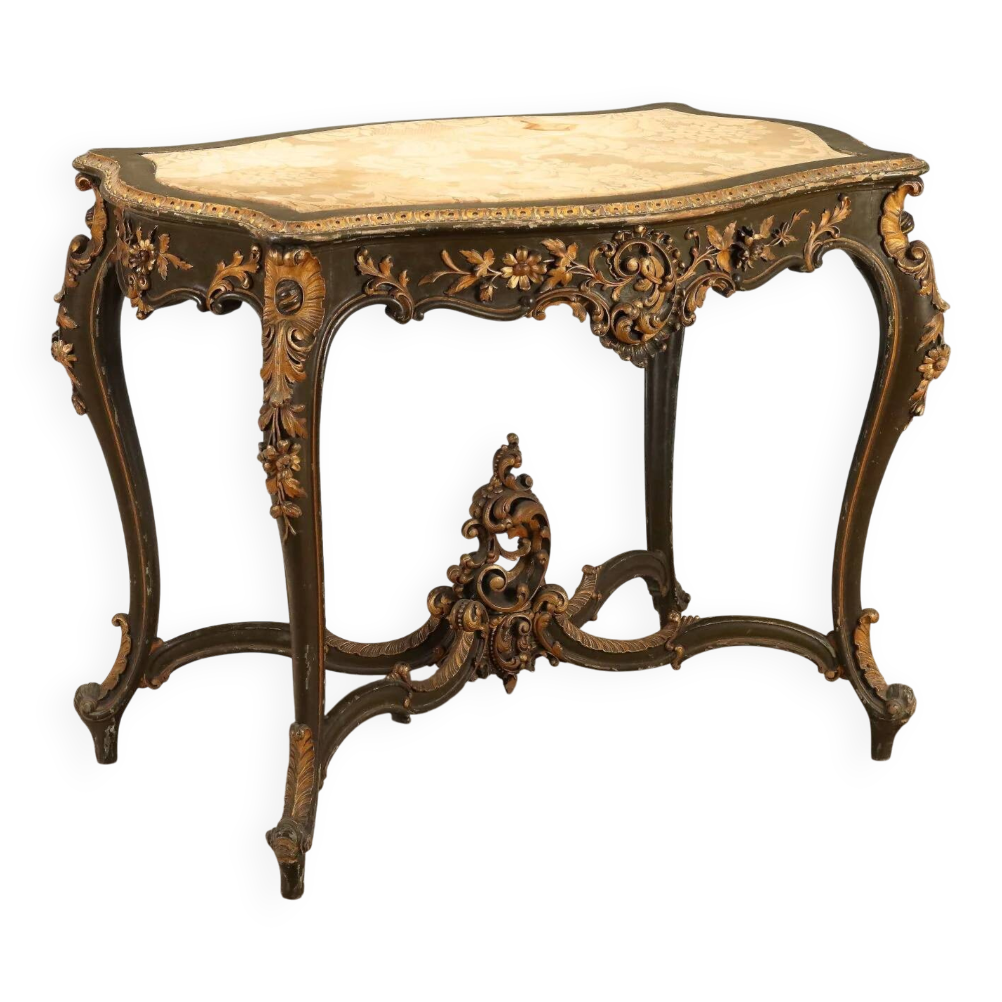 Baroque-style table in carved wood