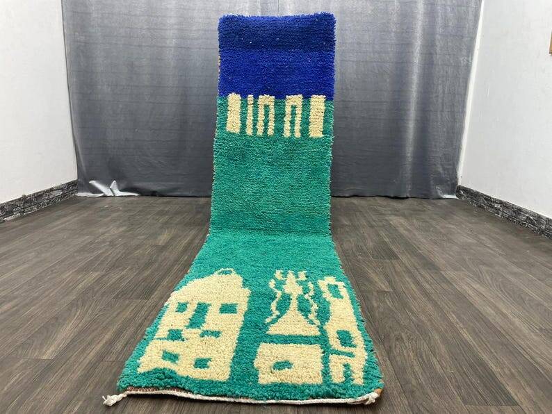 Handmade hallway rug 300cm x 70cm