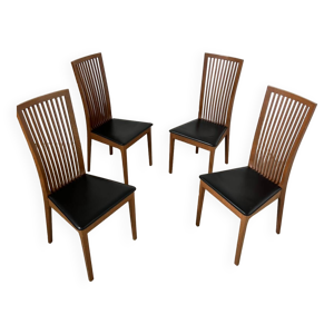 Lot 4 chaises dossier - simili cuir