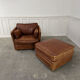 Club armchair and its ottoman 1980s