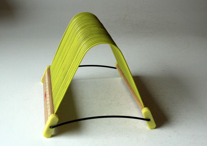 Porte-disque original polydor en bois métallique et plastique - millésime des années 1960
