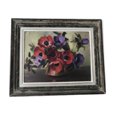 Table oil painting bouquet of anemones