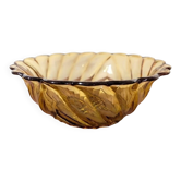 Amber glass floral bowl – 1960s-1970s