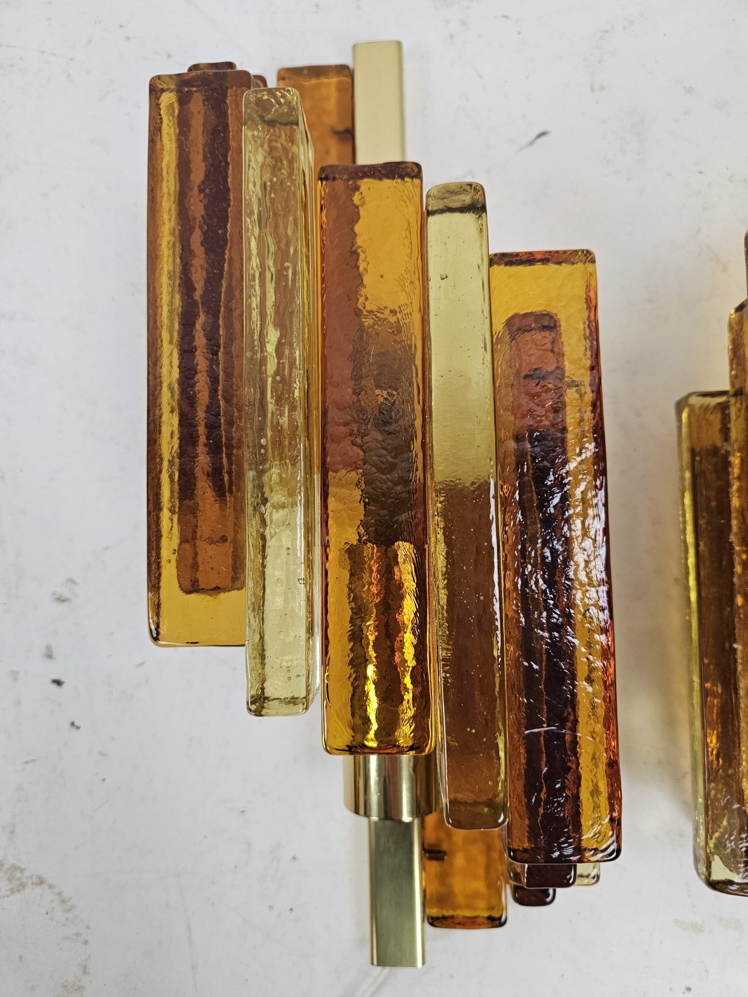 Ensemble de lampes murales en couleur ambre/marron par Svend Aage Holm Sorensen pour Hazel & Teudt.