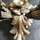 Vintage Florentine floral hand-forged silver-plated 3-light flush mount from Banci Firenze, Italy, Florence 1960s, set of 5