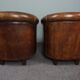 Set de 2 fauteuils club en cuir de mouton