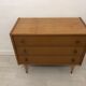 Chest of drawers 3 drawers vintage blond wood 60s