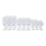 Set of crystal glasses, Italian design, 1970s, made in Italy