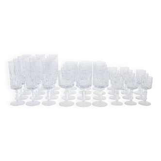 Set of crystal glasses, Italian design, 1970s, made in Italy