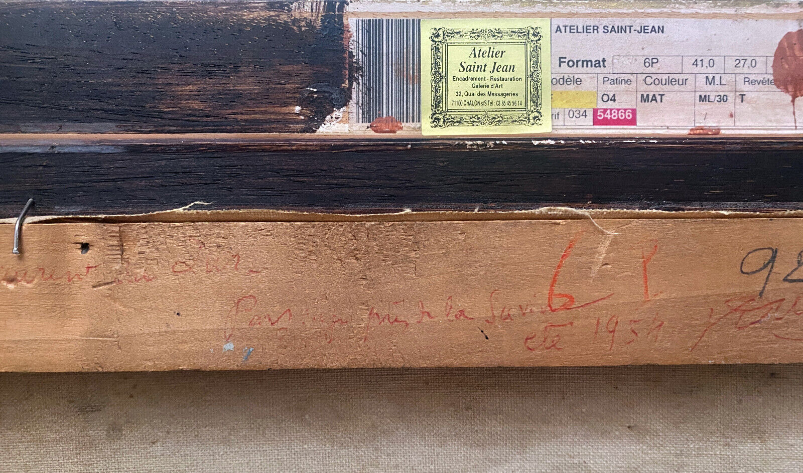 HST painting "Hilly landscape of the Jura" by Julien DURIEZ (1900-1993) 1954 + frame