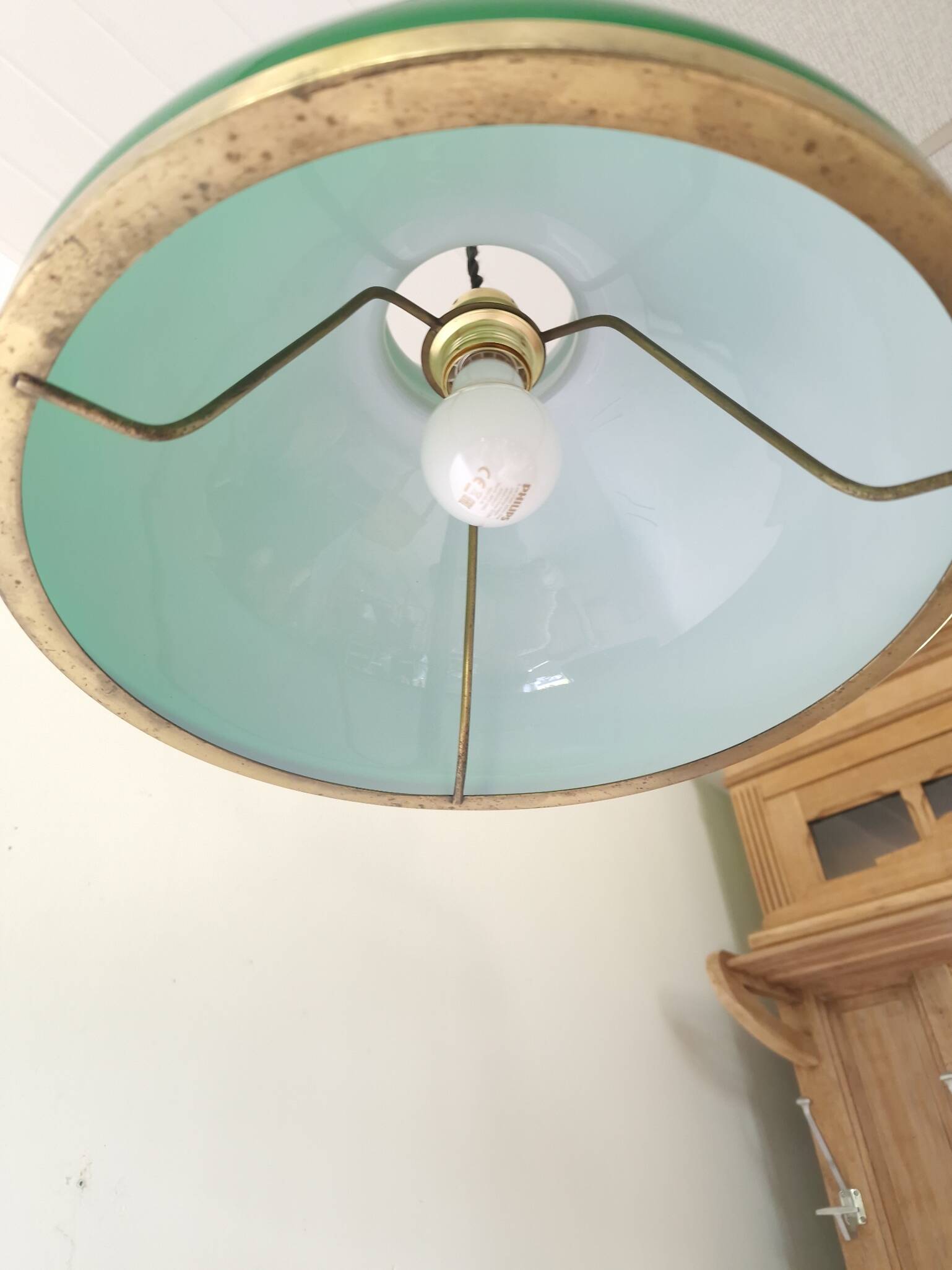Green opaline pendant light