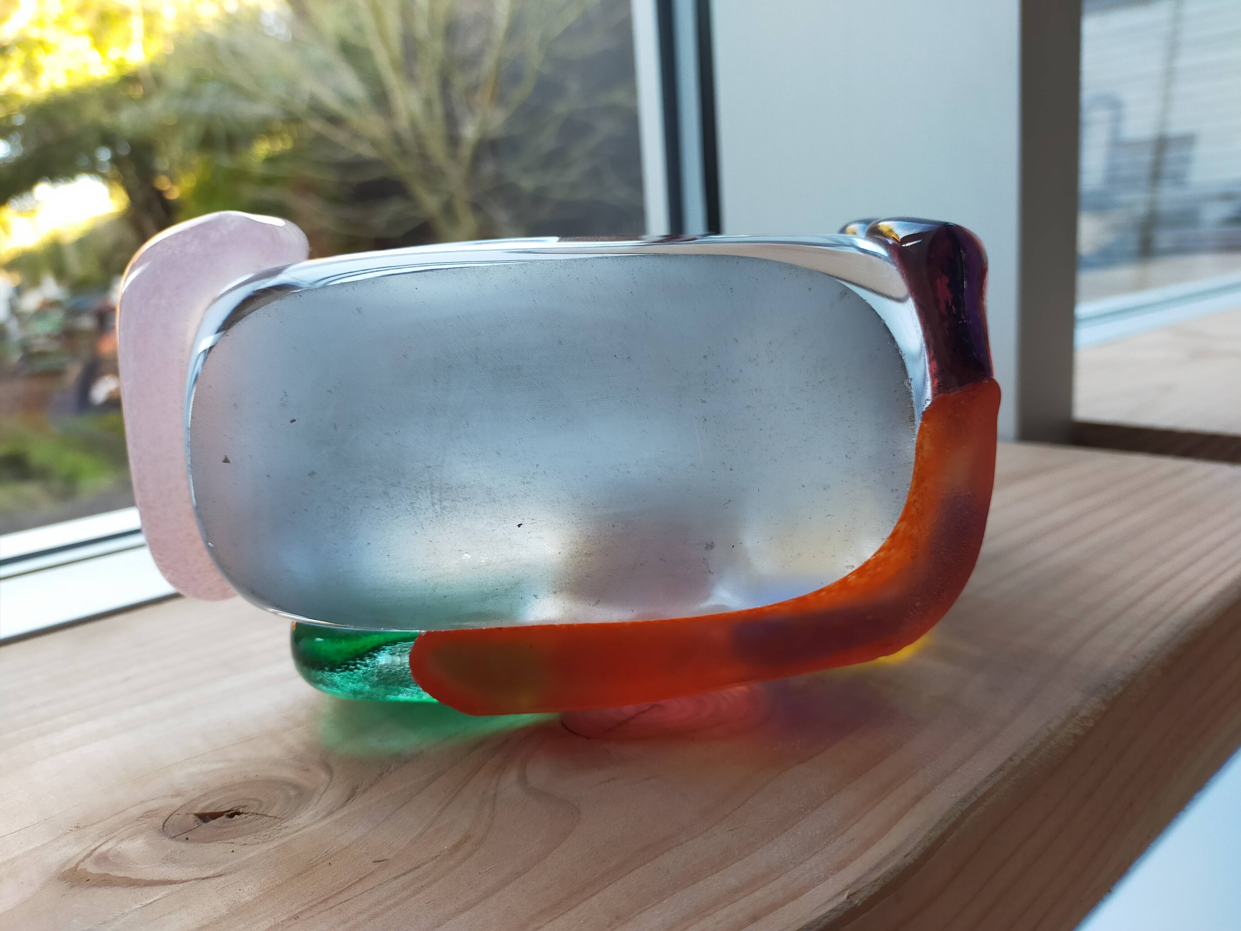 Colored glass sculpture