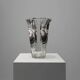 Art Deco Glass Vase with Black Graphic Decoration, France, circa 1940