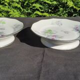 2 coupes montées en porcelaine