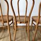 Set of 4 cane chairs in bentwood and honey-coloured cane thonet early 20th century