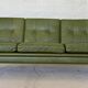 Canapé 3 places Svend Skipper vintage danois rétro en cuir vert olive