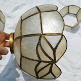 Set of 4 lampshade suspensions in mother-of-pearl
