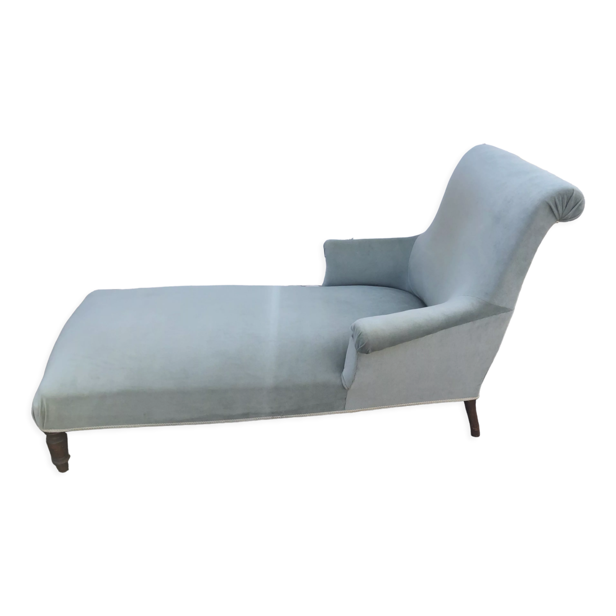 Vintage daybed in gray green velvet