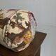 XL floral linen canvas bolster cushion from the 1950s.