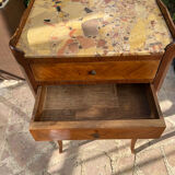Old wooden bedside table