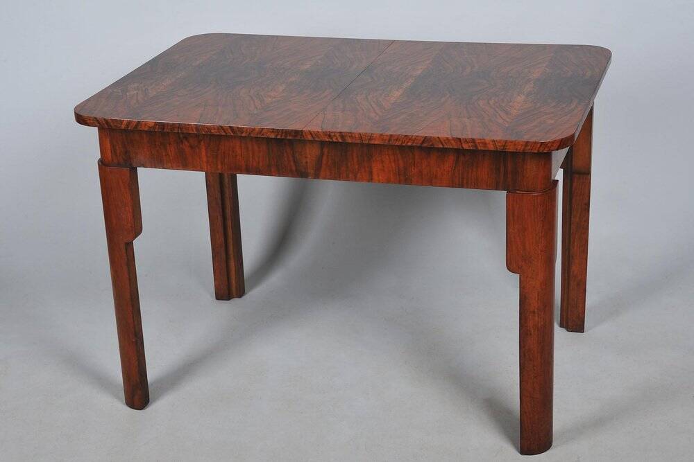 Art Deco Extendable Dining Table in Beech, Spruce and Walnut, Czech, 1930s