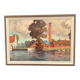 Original Swedish Oil on Panel - "Coastal Village" by Helge Andersson - Dated 1965 - Framed - 86 × 64 cm