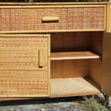 Vintage rattan bookcase