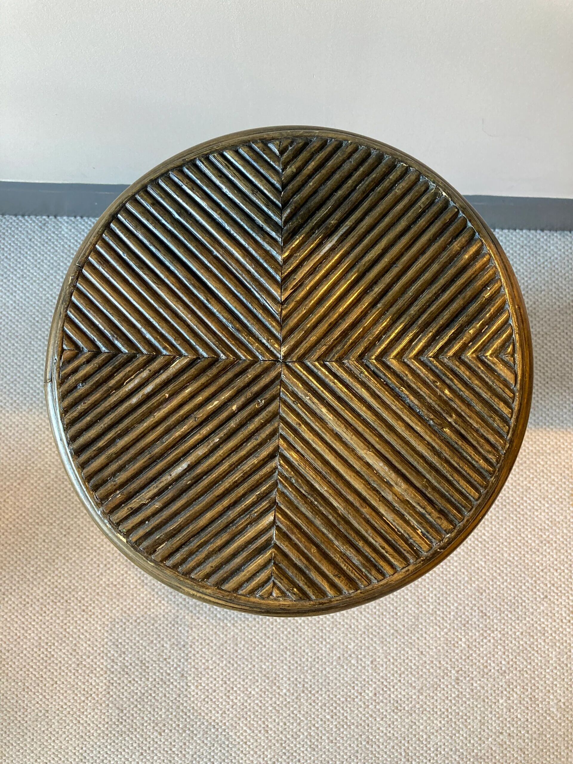 Vintage rattan plant pedestal